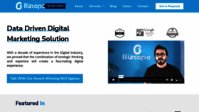 What Bizcope.com website looked like in 2022 (1 year ago)