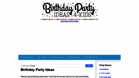 What Birthdaypartyideas4kids.com website looked like in 2023 (1 year ago)