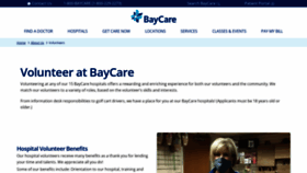 What Baycarevolunteers.org website looked like in 2023 (1 year ago)