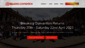 What Breakingconvention.co.uk website looked like in 2023 (1 year ago)