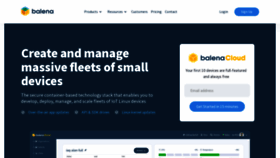 What Balena.io website looked like in 2023 (1 year ago)