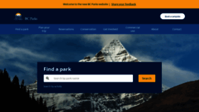 What Bcparks.ca website looked like in 2023 (1 year ago)