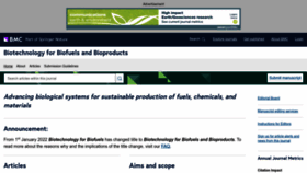 What Biotechnologyforbiofuels.com website looked like in 2023 (1 year ago)