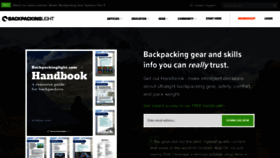 What Backpackinglight.com website looked like in 2023 (1 year ago)