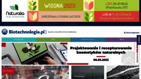 What Biotechnologia.pl website looked like in 2023 (1 year ago)