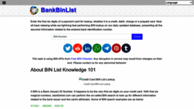 What Bankbinlist.com website looked like in 2023 (1 year ago)