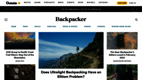 What Backpacker.com website looked like in 2023 (1 year ago)
