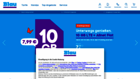 What Blau.de website looked like in 2023 (1 year ago)