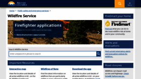 What Bcwildfire.ca website looked like in 2023 (1 year ago)