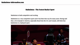 What Badminton-information.com website looked like in 2023 (This year)