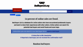 What Badbuyerlist.org website looked like in 2023 (This year)
