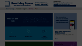 What Breathingspace.scot website looked like in 2023 (3 years ago)