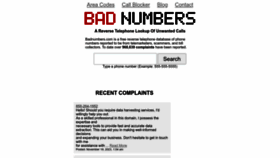 What Badnumbers.com website looked like in 2023 (This year)