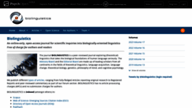 What Biolinguistics.eu website looks like in 2024 