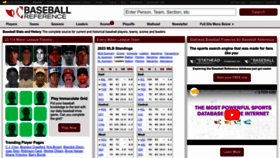 What Baseball-reference.com website looks like in 2024 