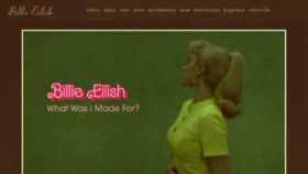 What Billieeilish.com website looks like in 2024 