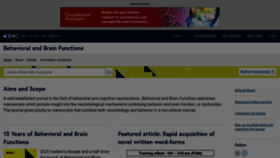 What Behavioralandbrainfunctions.com website looks like in 2024 