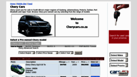 What Cherycars.co.za website looked like in 2012 (12 years ago)