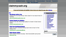 What Claimmycash.org website looked like in 2012 (11 years ago)