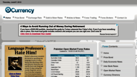 What Currency.com.pk website looked like in 2012 (11 years ago)