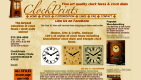 What Clockprints.com website looked like in 2012 (11 years ago)