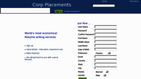 What Corpplacements.co website looked like in 2012 (11 years ago)