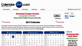 What Calender-365.com website looked like in 2013 (11 years ago)