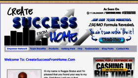 What Createsuccessfromhome.com website looked like in 2013 (11 years ago)
