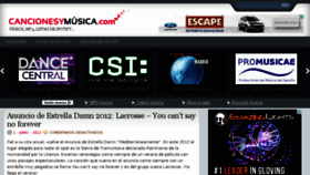 What Cancionesymusica.com website looked like in 2013 (10 years ago)