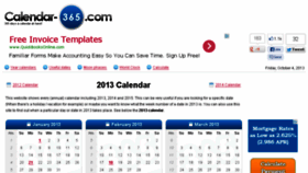 What Calender-365.com website looked like in 2013 (10 years ago)