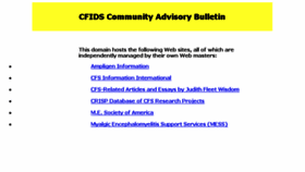 What Cfids-cab.org website looked like in 2013 (10 years ago)