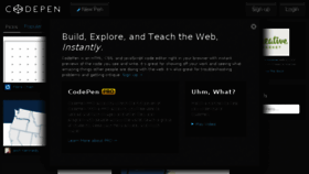 What Codepen.io website looked like in 2013 (11 years ago)
