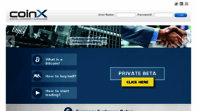 What Coinx.com website looked like in 2013 (10 years ago)