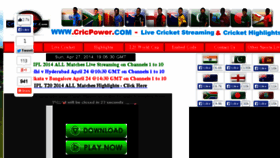 What Cricpower.com website looked like in 2014 (10 years ago)