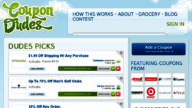 What Coupondudes.com website looked like in 2014 (9 years ago)