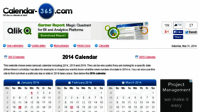 What Calender-365.com website looked like in 2014 (9 years ago)