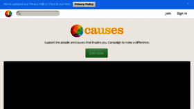 What Causes.org website looked like in 2014 (9 years ago)