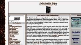 What Coffeebreakforwriters.com website looked like in 2014 (11 years ago)