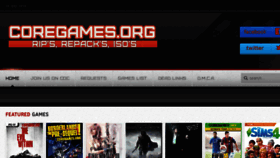 What Coregames.org website looked like in 2014 (9 years ago)