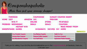 What Couponshopaholic.net website looked like in 2015 (8 years ago)
