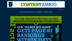 What Contentamigo.com website looked like in 2015 (8 years ago)