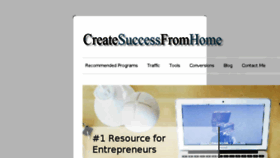 What Createsuccessfromhome.com website looked like in 2015 (8 years ago)