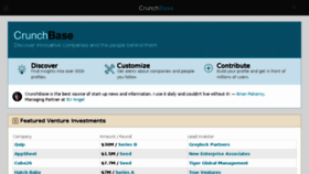 What Crunchbase.com website looked like in 2015 (8 years ago)