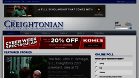 What Creightonian.com website looked like in 2015 (8 years ago)