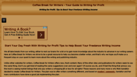 What Coffeebreakforwriters.com website looked like in 2015 (9 years ago)