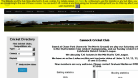 What Cannock.play-cricket.com website looked like in 2015 (8 years ago)