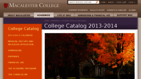What Catalog.macalester.edu website looked like in 2016 (8 years ago)