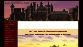 What Carls-sims-medieval-guide.com website looked like in 2016 (8 years ago)