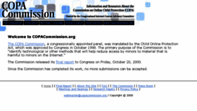 What Copacommission.org website looked like in 2016 (8 years ago)