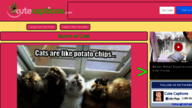 What Cutecaptions.com website looked like in 2016 (8 years ago)